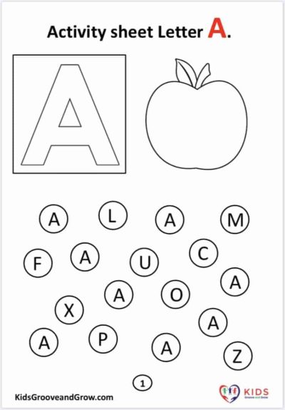 Color and Identify Letters - kidsgrooveandgrow.com