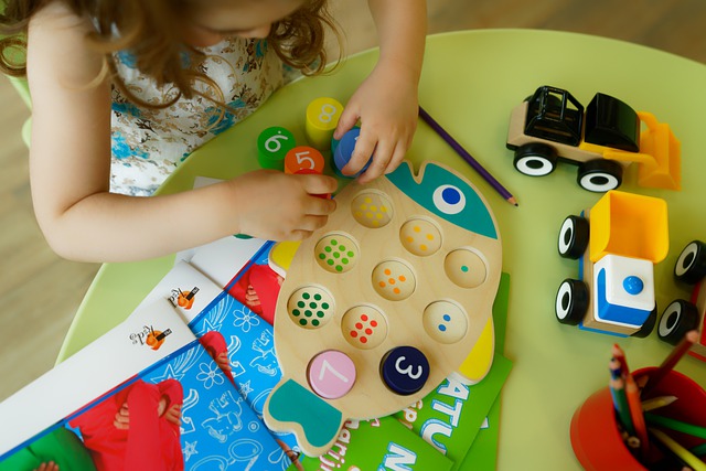 preschool girl playing