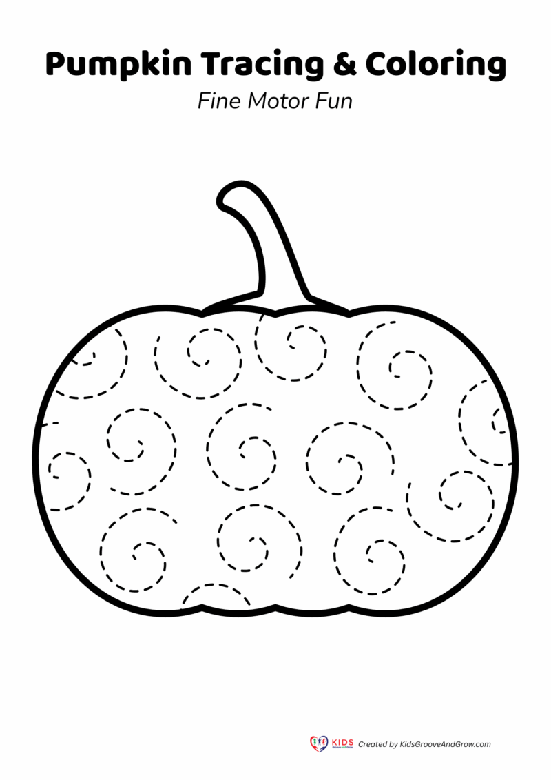 Pumpkin Tracing & Coloring Worksheets | Fall Preschool Printables ...