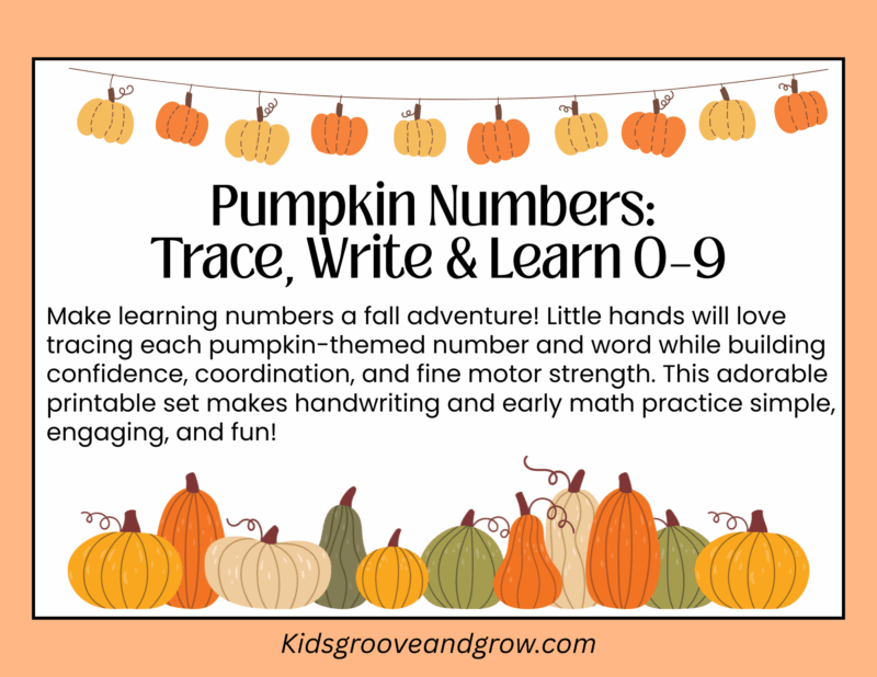 Pumpkin Number Tracing Worksheets