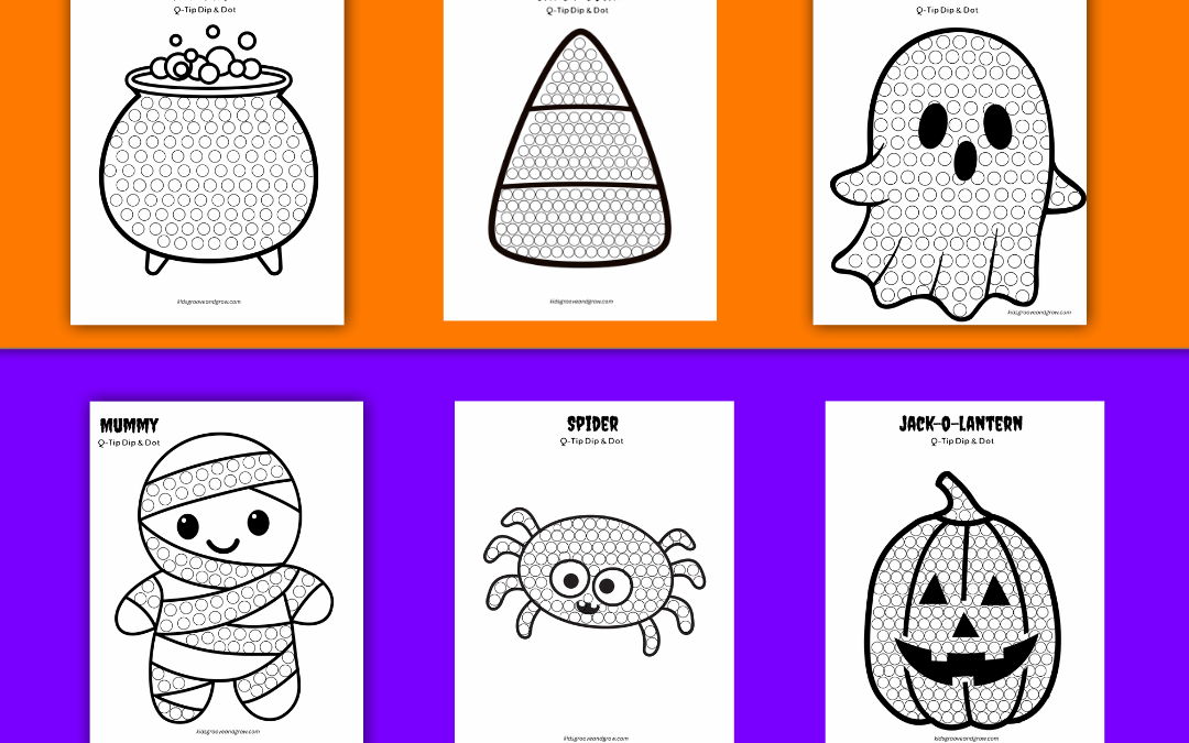 Halloween Q-Tip Painting to Build Strong Grasp and Precision